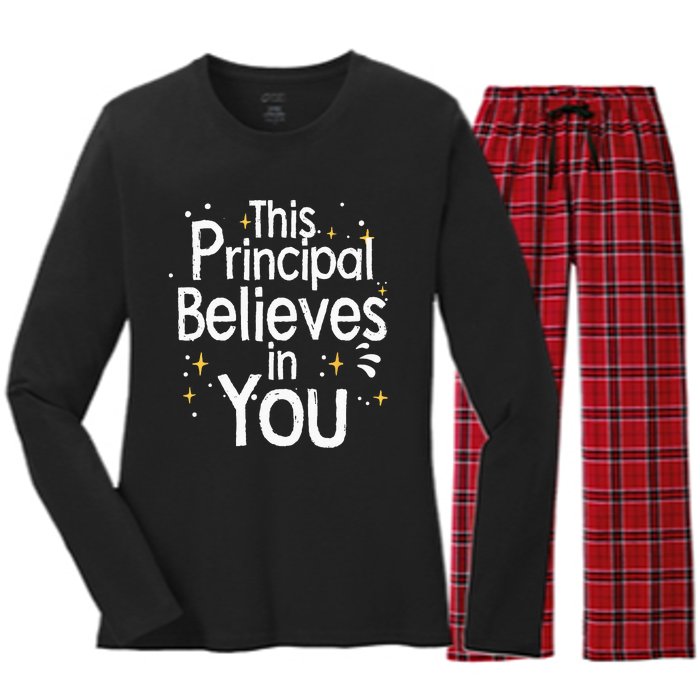 Cute Principal For Men Women School Head Principal Women's Long Sleeve Flannel Pajama Set 