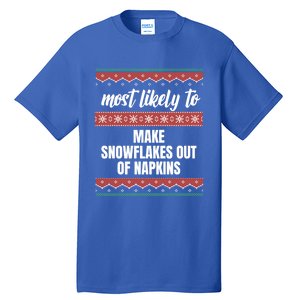 Christmas Pajamas Family Matching Make Snowflakes Out Of Gift Tall T-Shirt