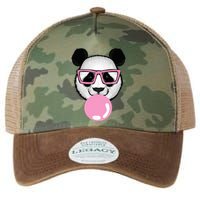 Cool Panda Face Eating Gum And Makes A Bubble  Legacy Tie Dye Trucker Hat