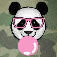 Cool Panda Face Eating Gum And Makes A Bubble  Legacy Tie Dye Trucker Hat