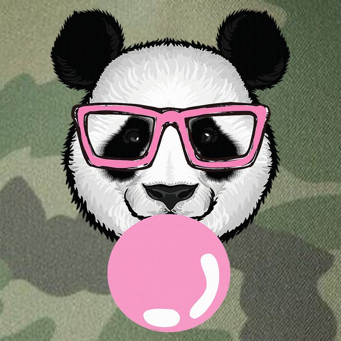 Cool Panda Face Eating Gum And Makes A Bubble  Legacy Tie Dye Trucker Hat