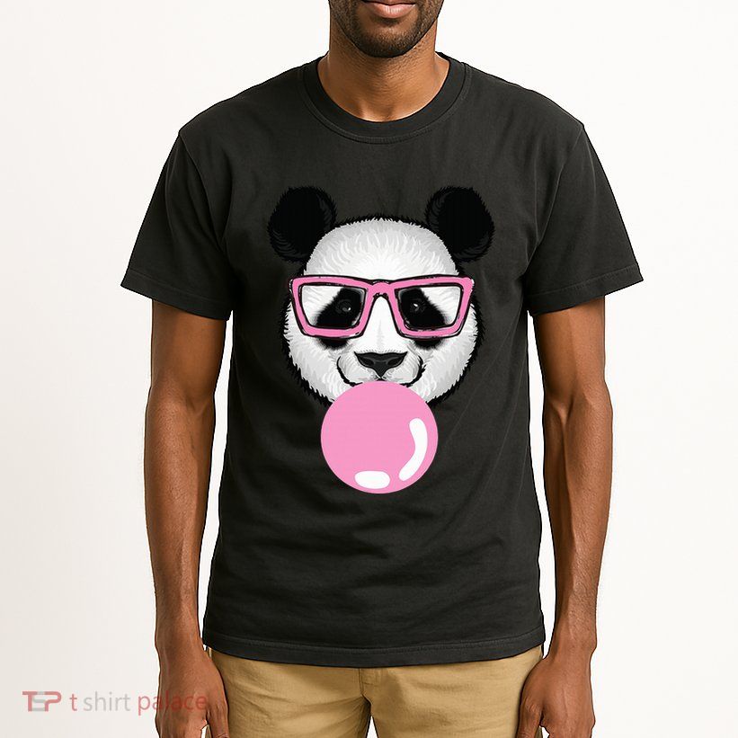 Cool Panda Face Eating Gum And Makes A Bubble  Tall T-Shirt