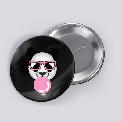 Cool Panda Face Eating Gum And Makes A Bubble  Button
