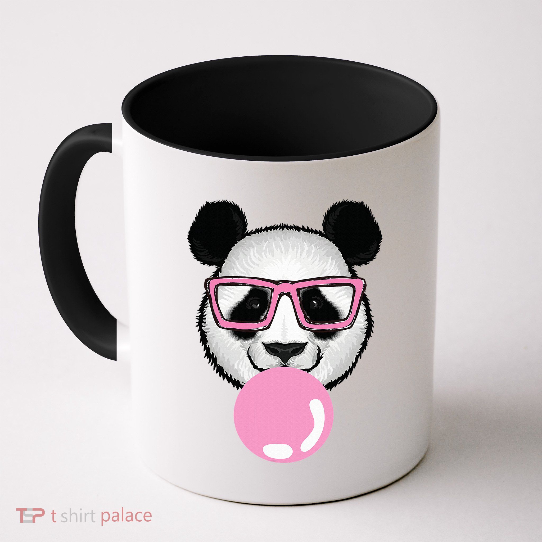 Cool Panda Face Eating Gum And Makes A Bubble  Mug