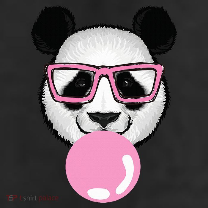 Cool Panda Face Eating Gum And Makes A Bubble  11oz C Handle Ceramic Mug