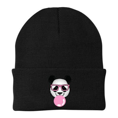 Cool Panda Face Eating Gum And Makes A Bubble  Beanie