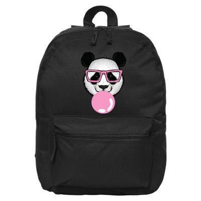 Cool Panda Face Eating Gum And Makes A Bubble  16 in Basic Backpack