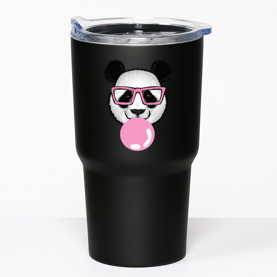 Cool Panda Face Eating Gum And Makes A Bubble  Tumbler