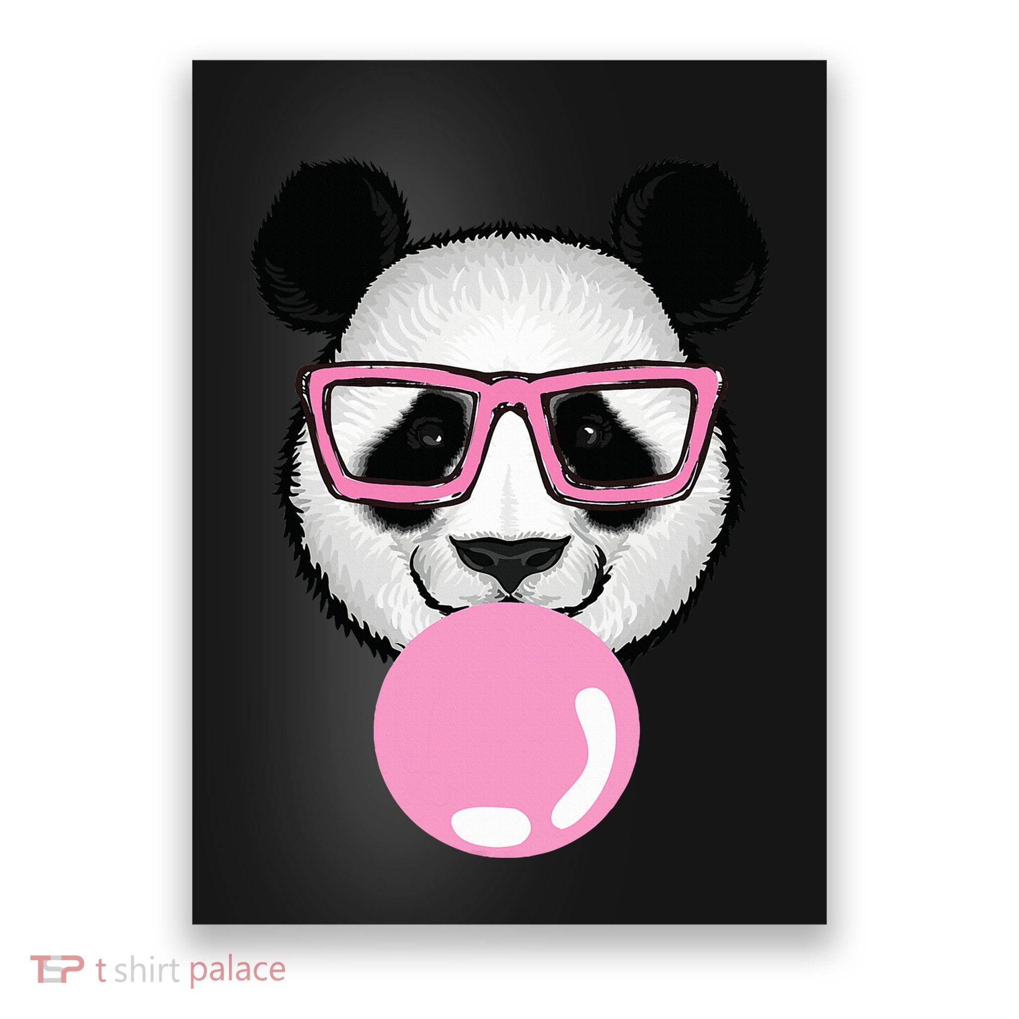 Cool Panda Face Eating Gum And Makes A Bubble  Poster