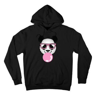 Cool Panda Face Eating Gum And Makes A Bubble  Tall Hoodie