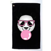 Cool Panda Face Eating Gum And Makes A Bubble  Golf Towel