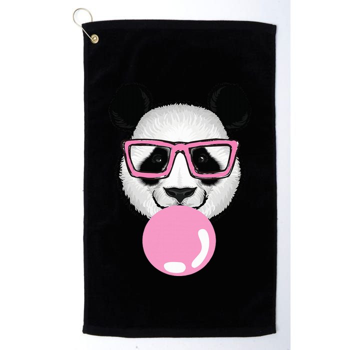 Cool Panda Face Eating Gum And Makes A Bubble  Golf Towel