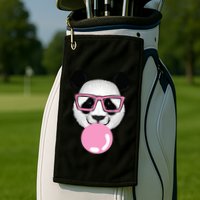 Cool Panda Face Eating Gum And Makes A Bubble  Golf Towel