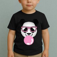 Cool Panda Face Eating Gum And Makes A Bubble  Toddler T-Shirt