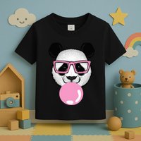 Cool Panda Face Eating Gum And Makes A Bubble  Toddler T-Shirt