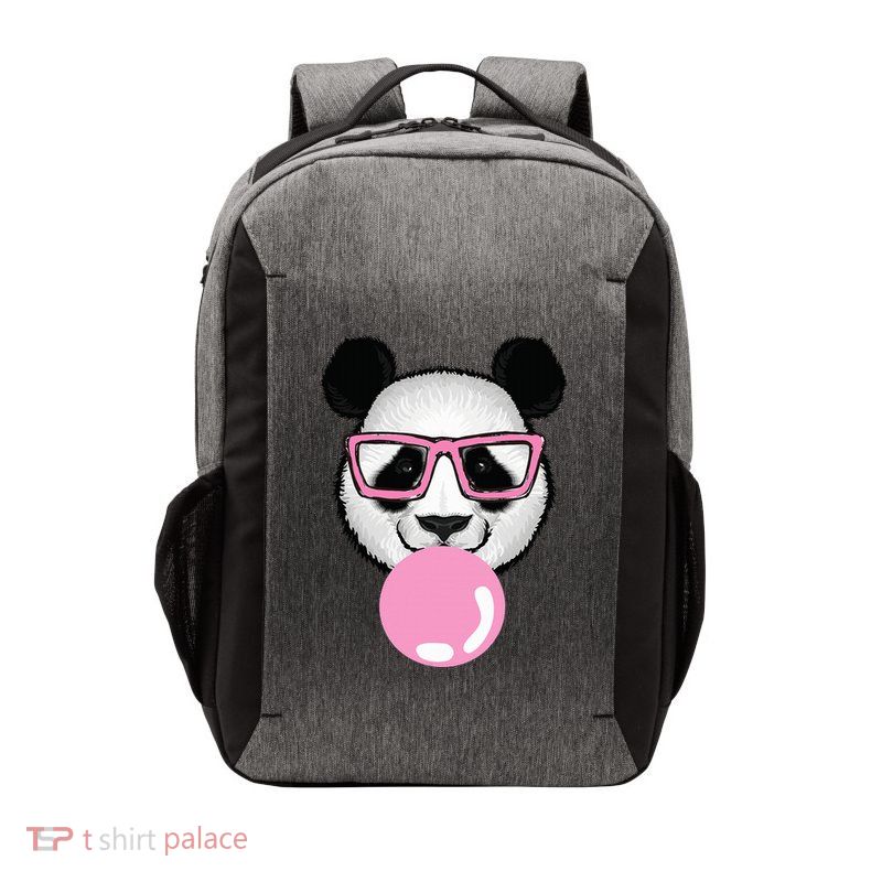 Cool Panda Face Eating Gum And Makes A Bubble  Vector Backpack