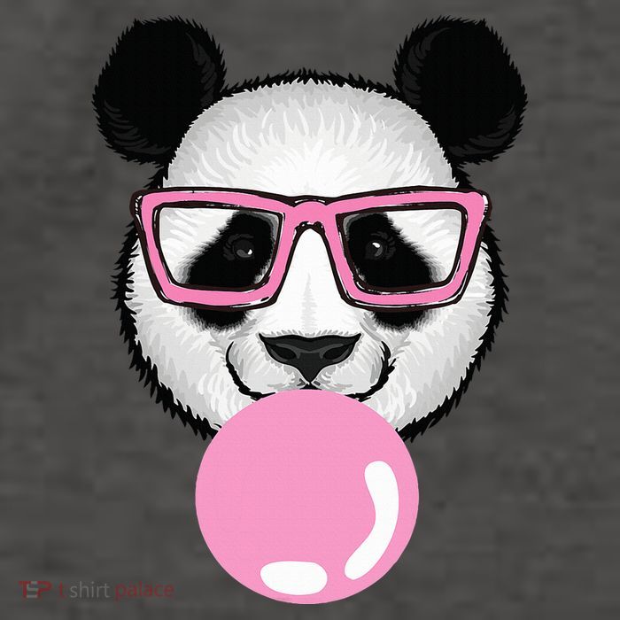 Cool Panda Face Eating Gum And Makes A Bubble  Vector Backpack