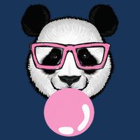Cool Panda Face Eating Gum And Makes A Bubble  Infant Baby Jersey Bodysuit