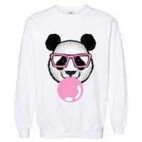 Cool Panda Face Eating Gum And Makes A Bubble  Garment-Dyed Sweatshirt