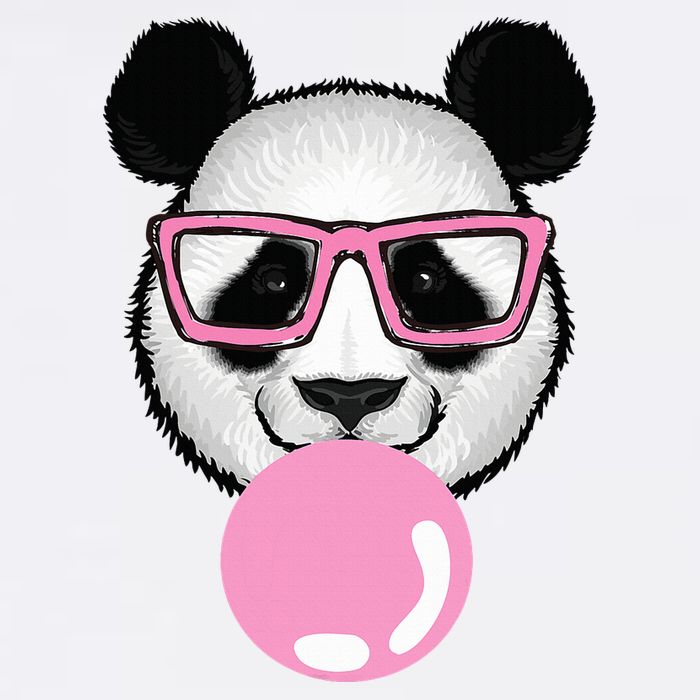 Cool Panda Face Eating Gum And Makes A Bubble  Garment-Dyed Sweatshirt