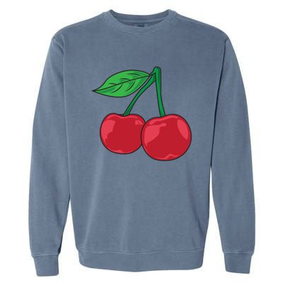 Cherry Pocket Fruit Lover Sweet Bomb Farmer Red Cherries Gift Garment-Dyed Sweatshirt