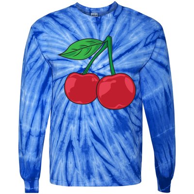 Cherry Pocket Fruit Lover Sweet Bomb Farmer Red Cherries Gift Tie-Dye Long Sleeve Shirt