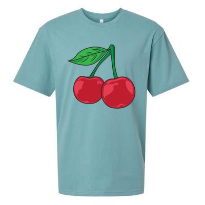 Cherry Pocket Fruit Lover Sweet Bomb Farmer Red Cherries Gift Sueded Cloud Jersey T-Shirt