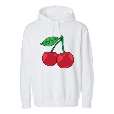 Cherry Pocket Fruit Lover Sweet Bomb Farmer Red Cherries Gift Garment-Dyed Fleece Hoodie