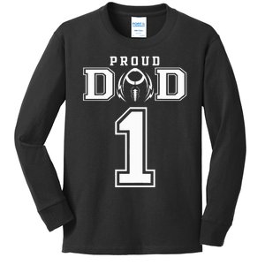 Custom Proud Football Dad Number 1 Personalized For Kids Long Sleeve Shirt