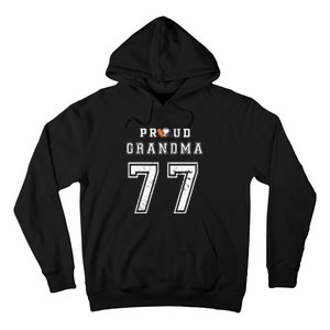 Custom Proud Football Grandma Number 77 Personalized Hoodie