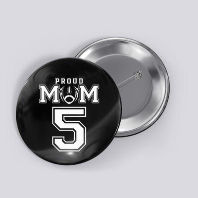 Custom Proud Football Mom Number 5 Personalized Button