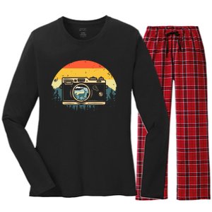 Cool Photography For Women Photographer Camera Lover Women's Long Sleeve Flannel Pajama Set 