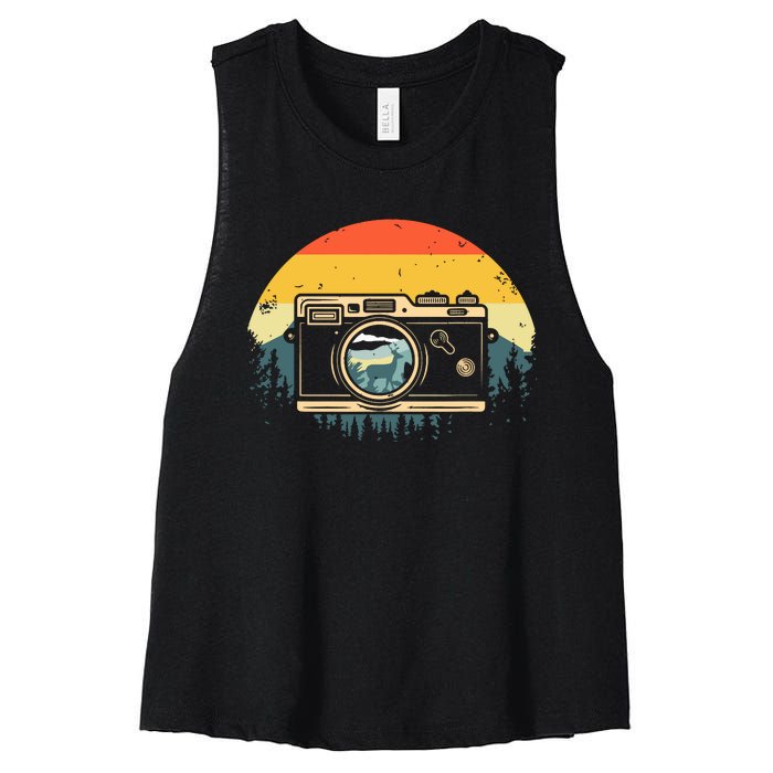 Cool Photography For Women Photographer Camera Lover Women's Racerback Cropped Tank