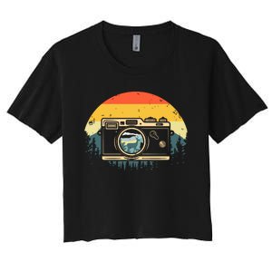 Cool Photography For Women Photographer Camera Lover Women's Crop Top Tee