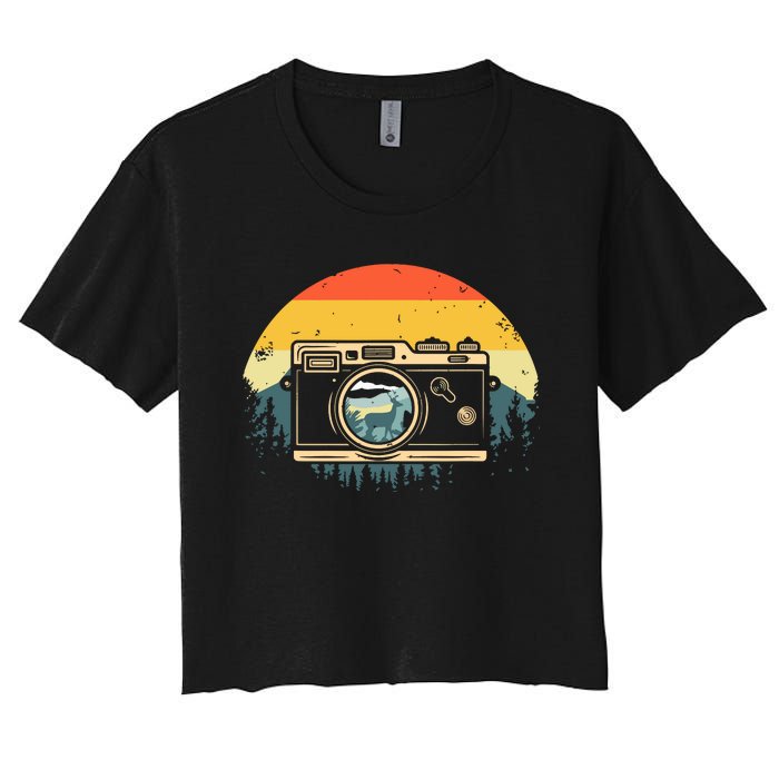 Cool Photography For Women Photographer Camera Lover Women's Crop Top Tee