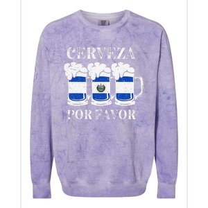 Cerveza Por Favor Salvadoran Beer Pupusas Tamales Party Colorblast Crewneck Sweatshirt