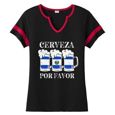 Cerveza Por Favor Salvadoran Beer Pupusas Tamales Party Ladies Halftime Notch Neck Tee