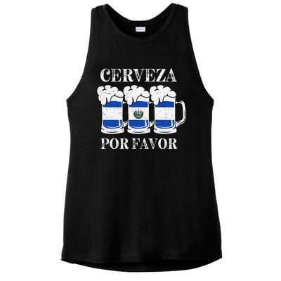 Cerveza Por Favor Salvadoran Beer Pupusas Tamales Party Ladies PosiCharge Tri-Blend Wicking Tank