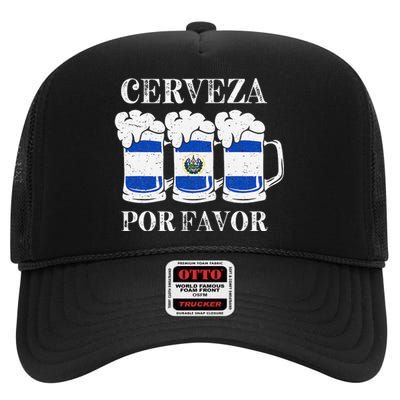 Cerveza Por Favor Salvadoran Beer Pupusas Tamales Party High Crown Mesh Back Trucker Hat