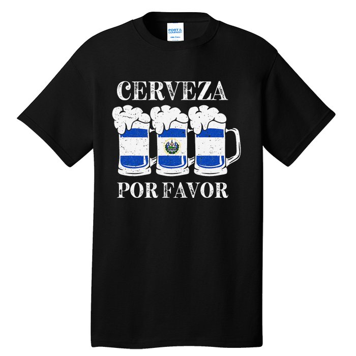 Cerveza Por Favor Salvadoran Beer Pupusas Tamales Party Tall T-Shirt