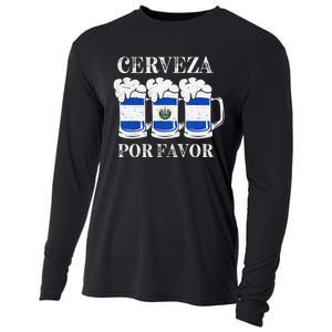 Cerveza Por Favor Salvadoran Beer Pupusas Tamales Party Cooling Performance Long Sleeve Crew