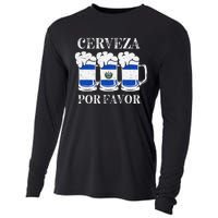 Cerveza Por Favor Salvadoran Beer Pupusas Tamales Party Cooling Performance Long Sleeve Crew