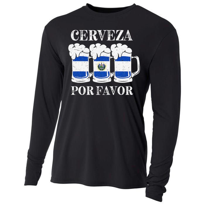 Cerveza Por Favor Salvadoran Beer Pupusas Tamales Party Cooling Performance Long Sleeve Crew