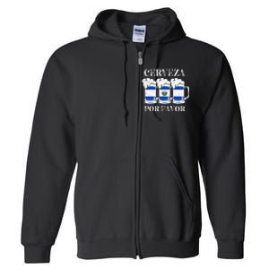 Cerveza Por Favor Salvadoran Beer Pupusas Tamales Party Full Zip Hoodie