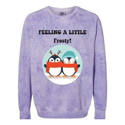 Christmas Penguin Frosty Funny Gift Colorblast Crewneck Sweatshirt