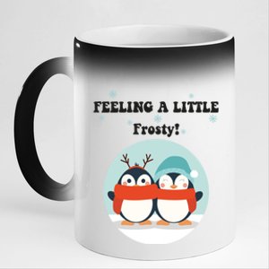 Christmas Penguin Frosty Funny Gift 11oz Black Color Changing Mug