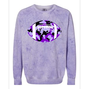 Cool Purple Football Camo Purple Camouflage Football Colorblast Crewneck Sweatshirt