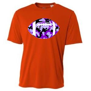 Cool Purple Football Camo Purple Camouflage Football Cooling Performance Crew T-Shirt