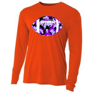 Cool Purple Football Camo Purple Camouflage Football Cooling Performance Long Sleeve Crew