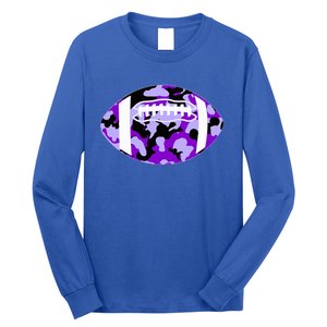 Cool Purple Football Camo Purple Camouflage Football Long Sleeve Shirt